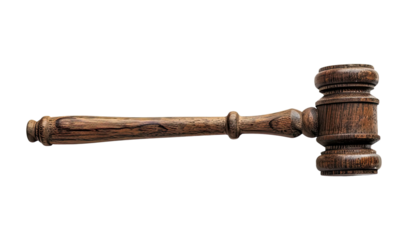 Judge gavel isolated on transparent background