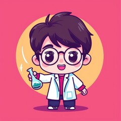 cute scientist mascot