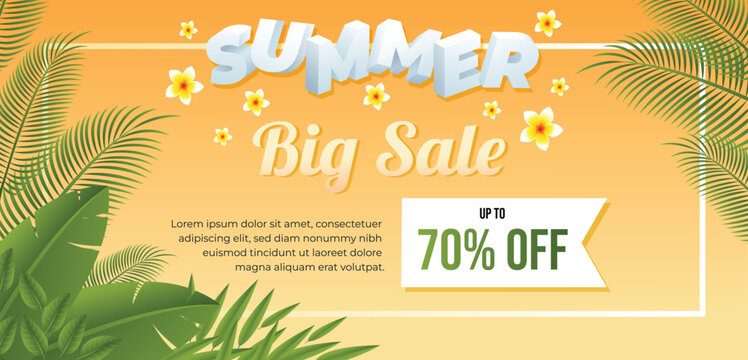 vector end of summer sale promotion illustration