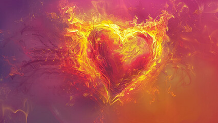 burning heart with smoke