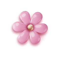 pink volumetric flower vector illustration