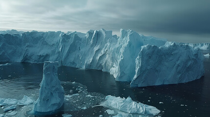Melting icebergs and glaciers in polar regions, generative ai - obrazy, fototapety, plakaty