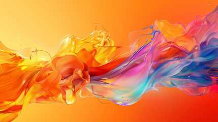 bright abstract liquid,smoke,  on an orange background.colorful abstract background,orange, pink...