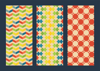 banners with retro patterns, set of retro banner textures, Print