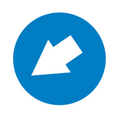 blue arrow sign icon with circle