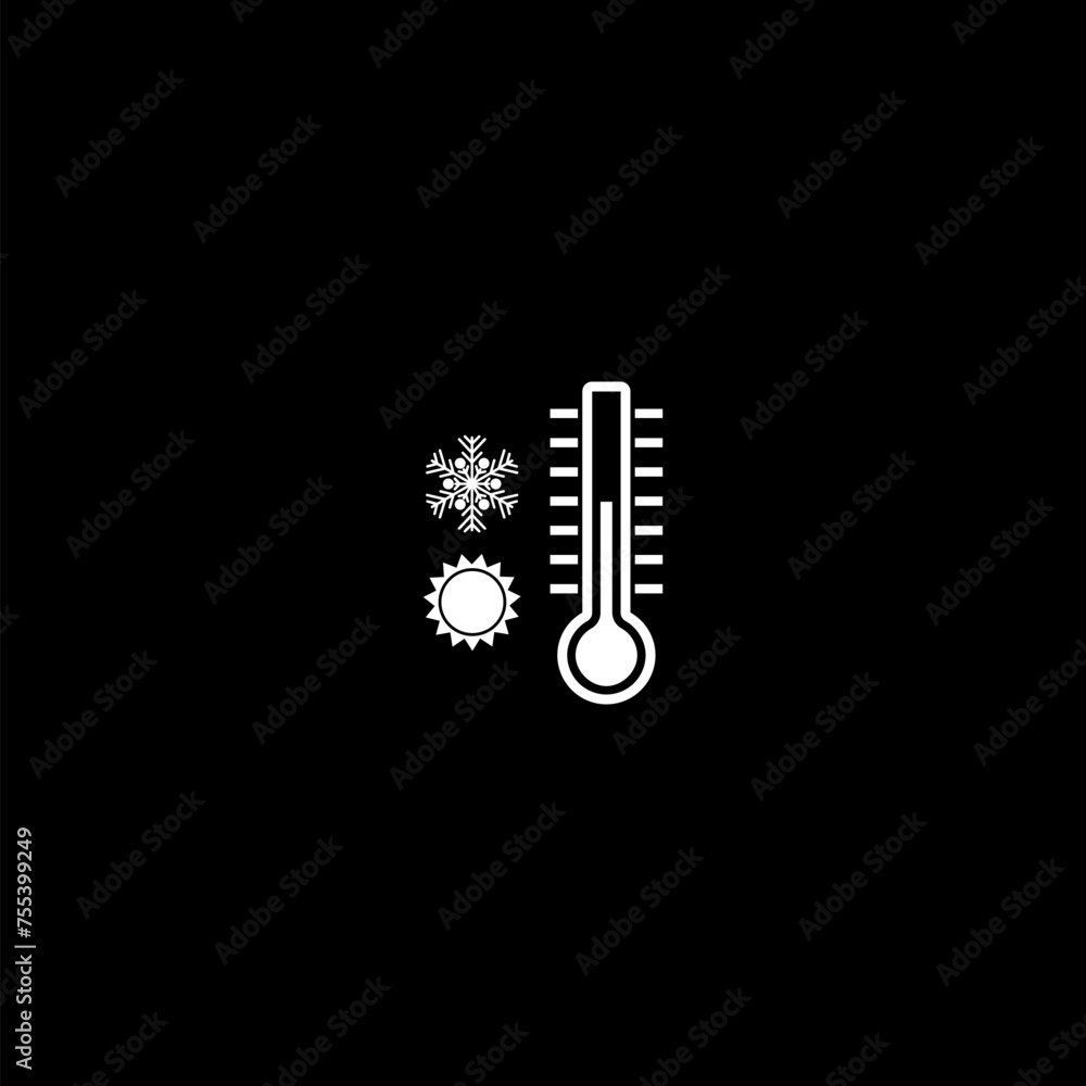 Poster temperature symbol icon isolated on dark background