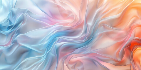 Obraz premium Vibrant Abstract Fabric with Blue, Orange, and Pink Swirls and Patterns for Background Design