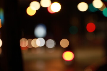 Bokeh background at night is used for wallpaper decoration.