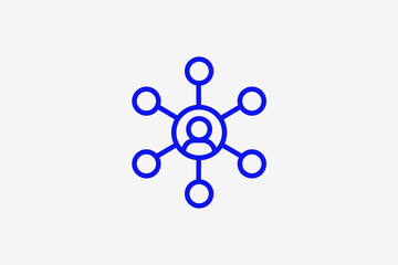 network of contacts illustration in line style design. Vector illustration.	