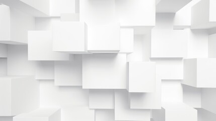 White cubes arranged in a room, suitable for interior design concepts