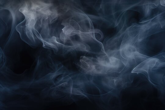 Close up of smoke on black background, ideal for abstract designs
