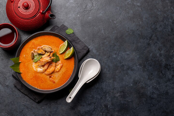 Thai Tom Yum Soup and herbal tea