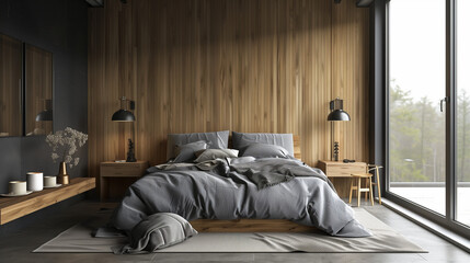 Modern minimalist Scandinavianbedroom concept furniture and interior designs