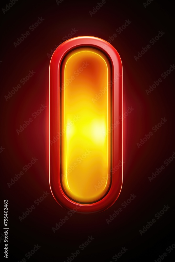 Poster Abstract red and yellow light against a black backdrop. Suitable for backgrounds and graphic design projects