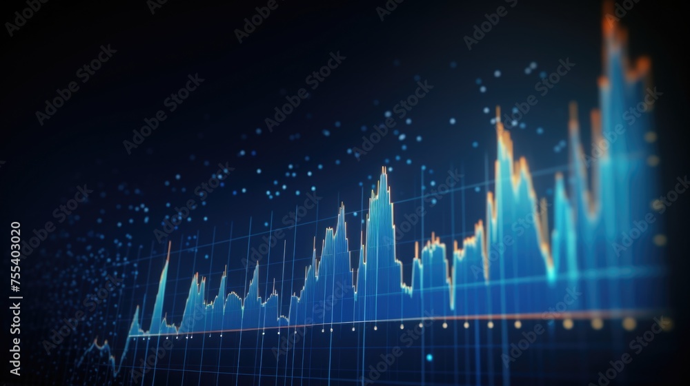 Aufkleber detailed graph displayed on computer screen, suitable for business presentations