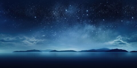 A serene view of the night sky reflecting on the calm waters. Perfect for nature backgrounds