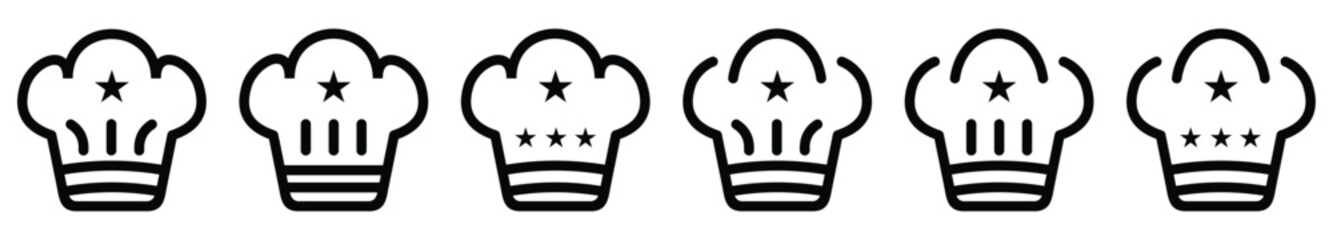 Chef cook hats icon line art ...