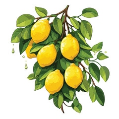 A bunch of lemons on a tree 