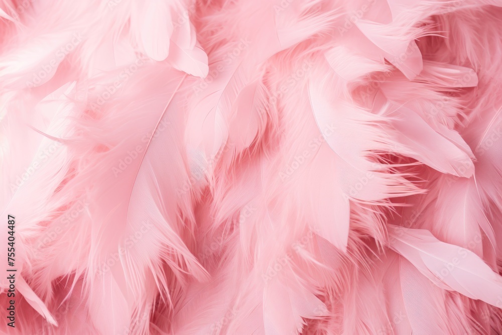 Poster a close up of a bunch of pink feathers, perfect for various design projects