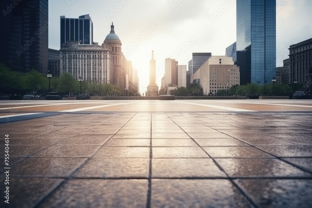 Poster urban city view from a low angle. suitable for cityscape concepts