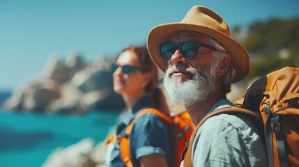 Retirement Lifestyle, Depict the diverse lifestyles retirees pursue, from travel and leisure to volunteer work and hobbies, enabled by financial planning - obrazy, fototapety, plakaty