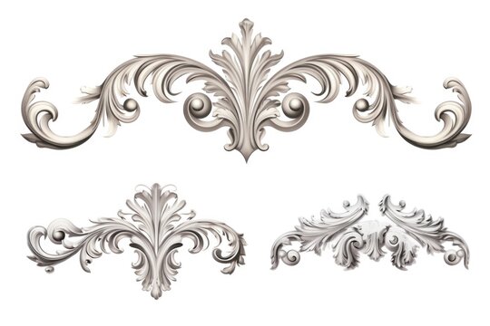 Various decorative elements on a plain white background. Ideal for graphic design projects