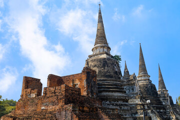 Wat Phra Si Sanphet temple is one of the famous temple in Ayutthaya, Thailand