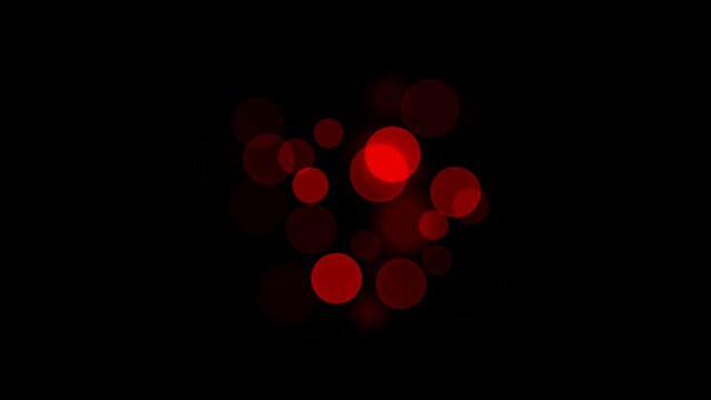 Animation of patch of red crimson bokeh lights with subtle rings