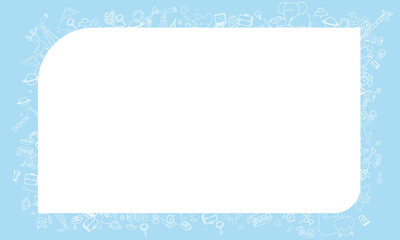 Pattern Back to school icons on background with media icons vector design.