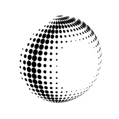 Abstract globe dotted sphere.