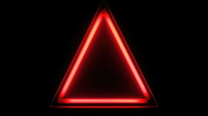 A triangle shaped neon sign in the dark. Suitable for urban and nightlife concepts