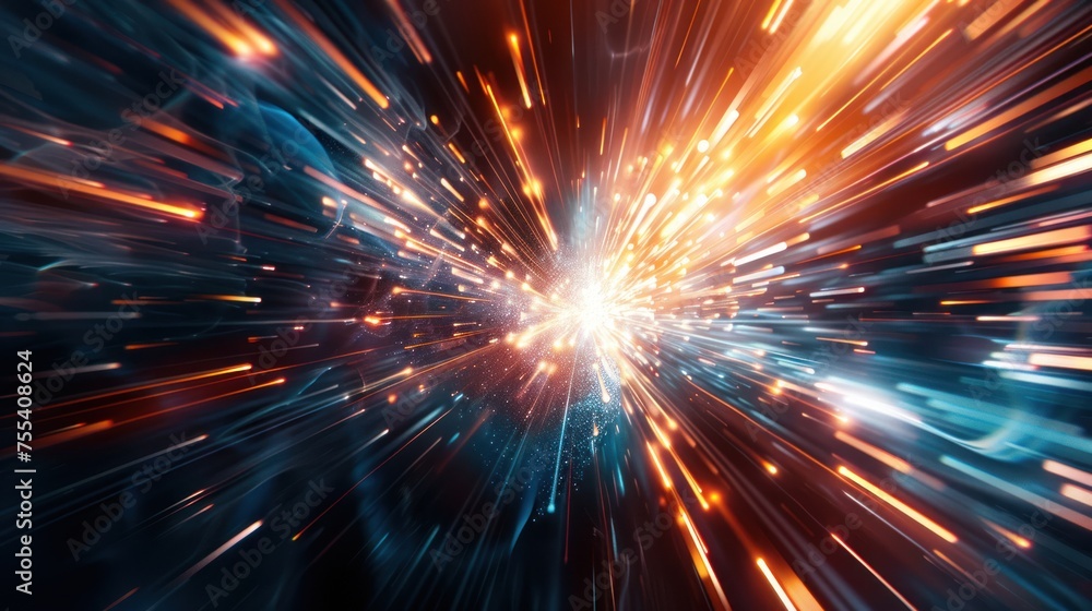 Poster abstract flight in space hyper jump