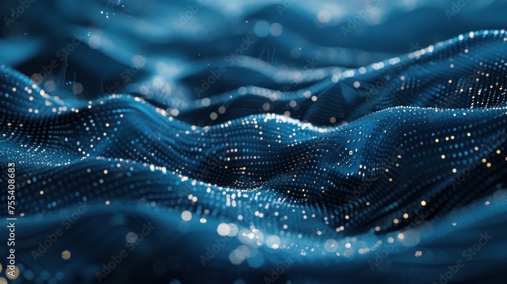 Poster science background,flow of particles. big data ,abstract technology wave.
