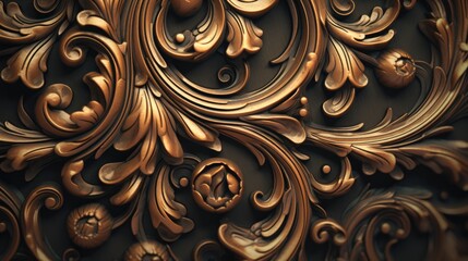 Detailed decorative design on a wall, perfect for interior design projects