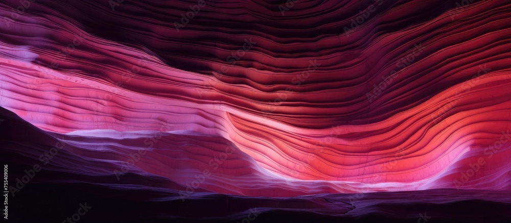 Poster a detailed view of a rock formation, showcasing intricate patterns and textures, set against a backd
