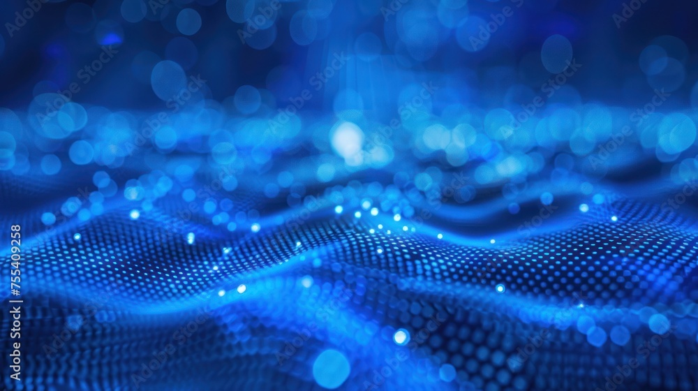 Poster blue circuit wave: abstract digital background with technology-inspired design and futuristic elemen
