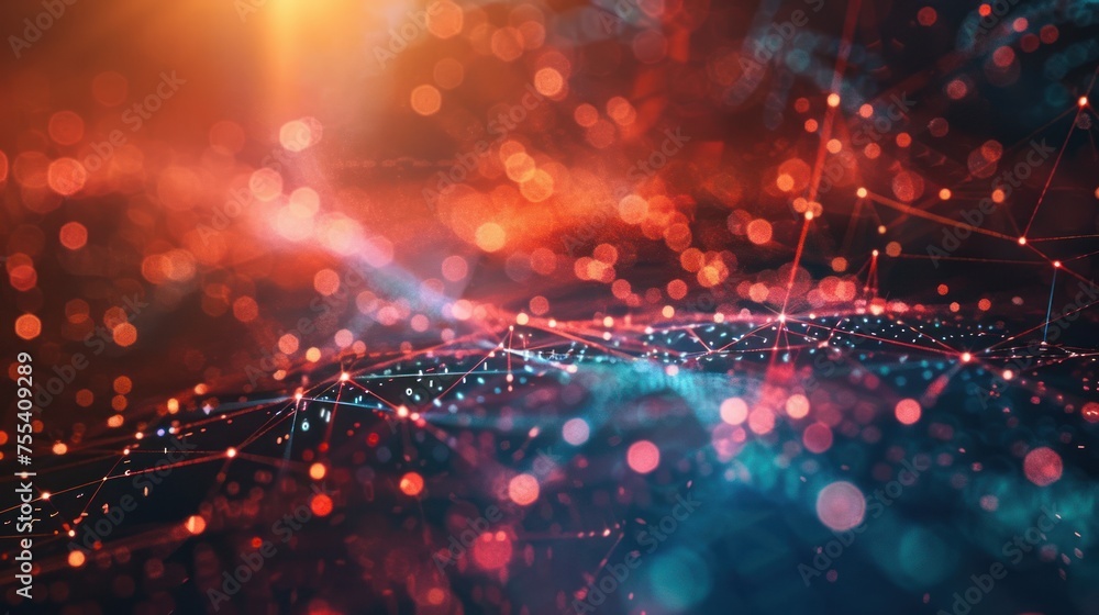 Poster abstract background. connecting dots and lines ,data technology background.