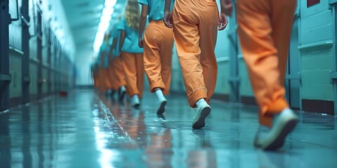 A touching image of inmates participating in a rehabilitation program . Concept Incarceration Rehabilitation, Prison Programs, Second Chances, Hopeful Stories