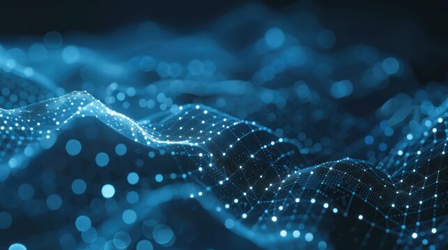 Blue Circuit Wave: Abstract digital background with technology-inspired design and futuristic elements