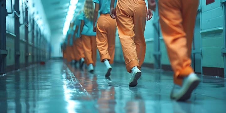 A touching image of inmates participating in a rehabilitation program . Concept Incarceration Rehabilitation, Prison Programs, Second Chances, Hopeful Stories