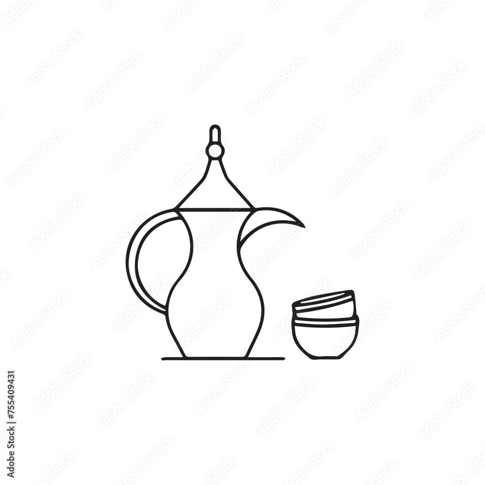 Poster coffee pot icon vector. linear style sign for mobile concept and web design. coffee pot symbol illus