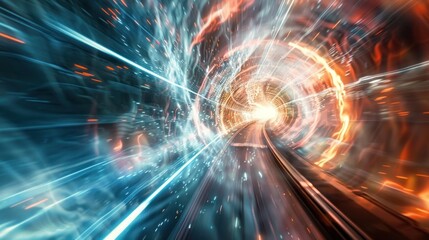 Background of time travel concept, a portal to any point in time. Science fiction.