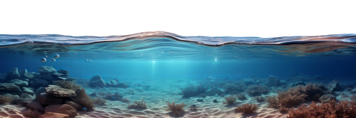 Half-water view with undulating surface and underwater world