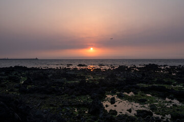 View of the sunset at the seaside