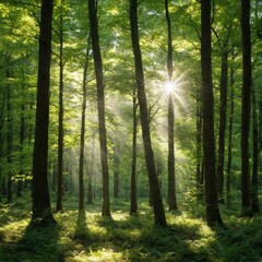 Obraz premium morning in the forest