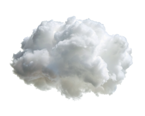 Weather concept. A single fluffy white cloud with a realistic texture, isolated, depicting atmospheric beauty and cloud formations.