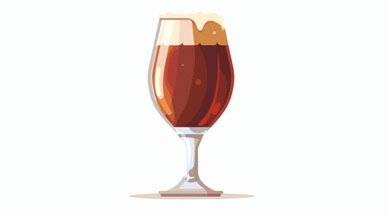 Snifter glass of beer in transparent glassware illustration