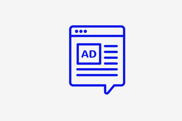 discussion of advertising illustration in line style design. Vector illustration.
