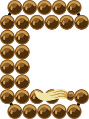 Tasbih Letter Alphabet Vector C