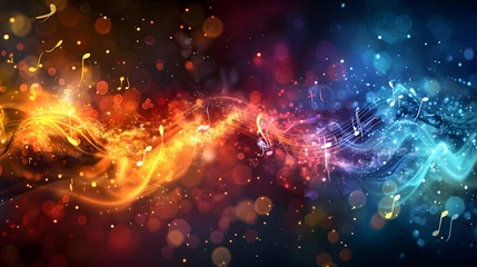 Deurstickers Vibrant nebula art with fire and water elements in the atmosphere © Nadtochiy